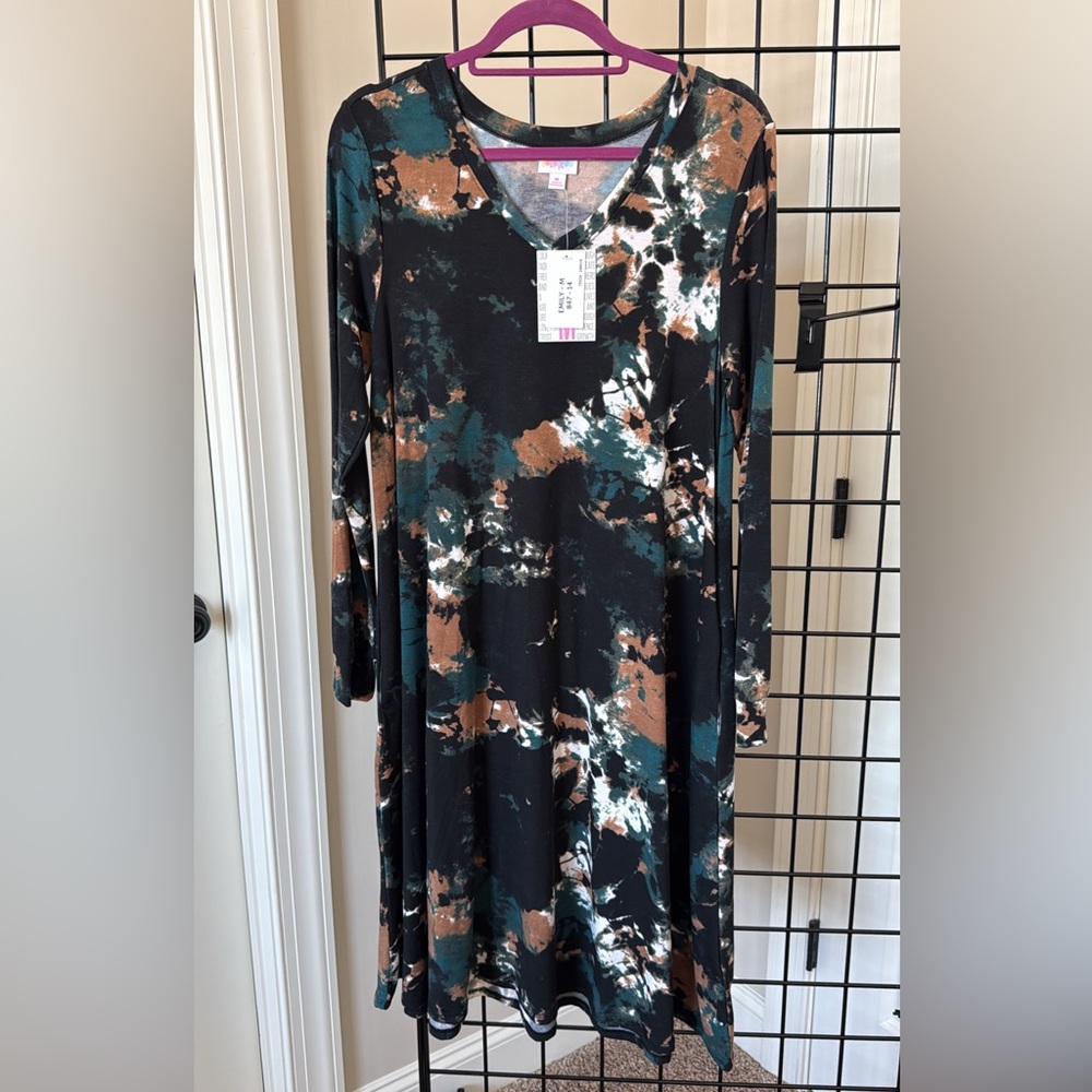 LuLaRoe Long Sleeve Dress - Black, Brown, Green